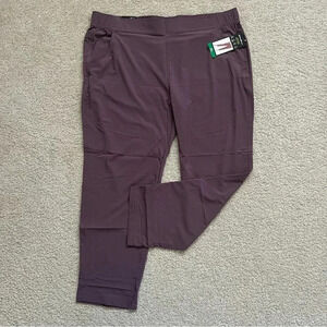 Eddie Bauer Traveler Ankle Pant Women Sz XL purple Stretch Light Weight 1669563
